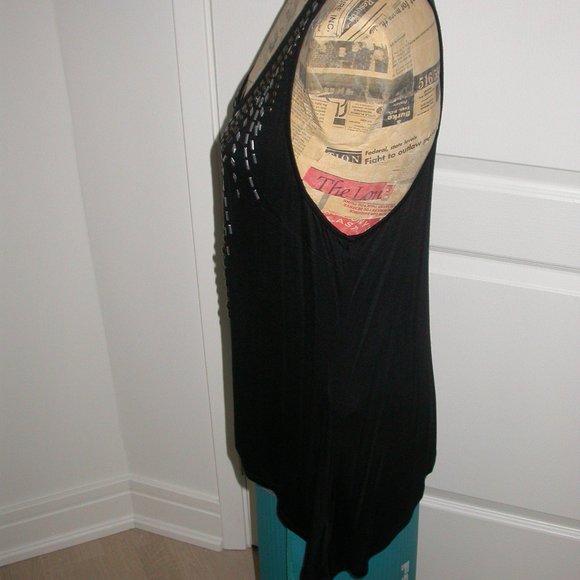 Black Silver and Gold Studded Tank - Picture 2 of 7